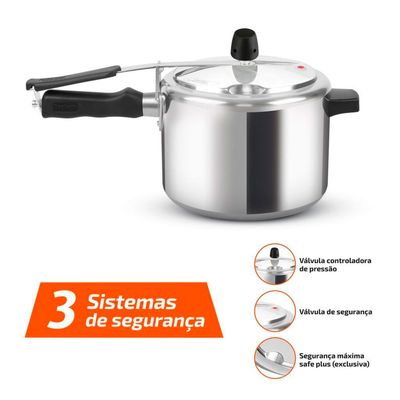 Panela Pressão 4,5 Litros Polida Easy Rochedo PANELA UNICA