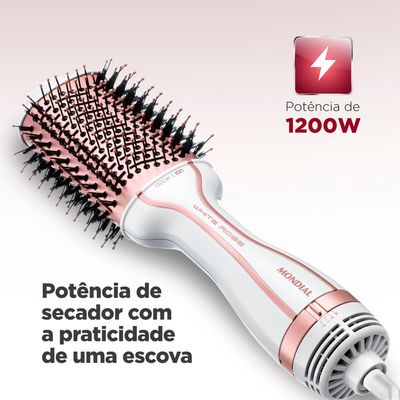 Escova Secadora Mondial ES-50 1200W Branco e Rosé Gold - Bivolt UNICA