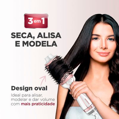 Escova Secadora Mondial ES-50 1200W Branco e Rosé Gold - Bivolt UNICA
