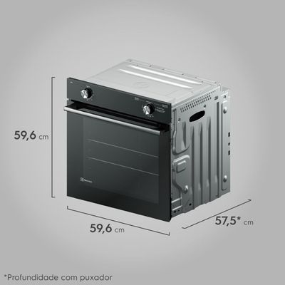 Forno de Embutir a Gás Electrolux 80L Efficient com PerfectCook (OE8GL) 220V