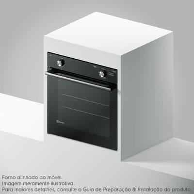 Forno de Embutir a Gás Electrolux 80L Efficient com PerfectCook (OE8GL) 220V