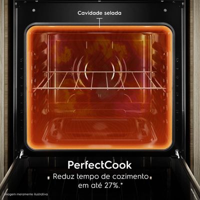 Forno de Embutir a Gás Electrolux 80L Efficient com PerfectCook (OE8GL) 220V