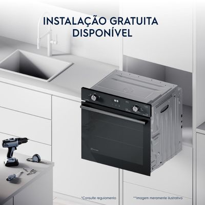 Forno de Embutir a Gás Electrolux 80L Efficient com PerfectCook (OE8GL) 220V