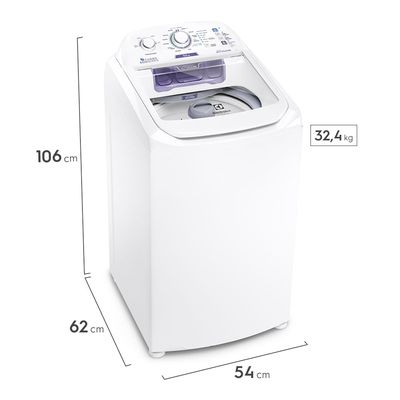 Máquina de Lavar Electrolux 8,5kg Branca Turbo Economia com Jet&Clean e Filtro Fiapos (LAC09) 220V
