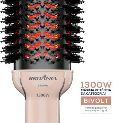 Escova Secadora Britânia Soft 4 em 1 1300W Bivolt BEC07R Bivolt