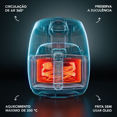 Air Fryer Electrolux por Rita Lobo 3,2L Vermelha Escura Efficient com Timer 1400W (EAF16) 127V