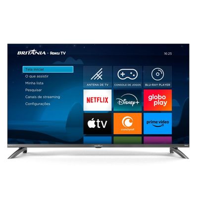 Smart TV 40 Britânia BTV40M9GR2CGB Roku TV LED Dolby Audio Bivolt
