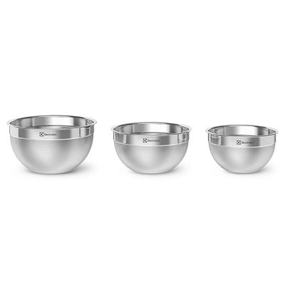 Conjunto Bowls de Inox Electrolux com Tampa Plástica 3 Peças Não se aplica