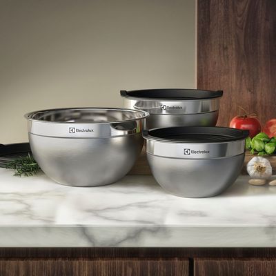 Conjunto Bowls de Inox Electrolux com Tampa Plástica 3 Peças Não se aplica