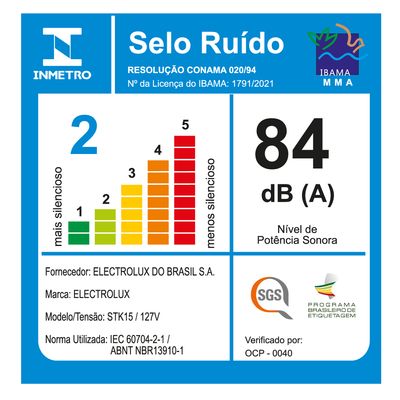 Aspirador de Pó Vertical com Fio Electrolux 1450W 2 em 1 Ultra Filtro HEPA Cinza (STK15) 220V
