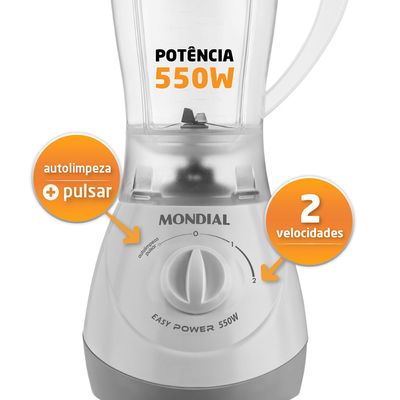 Liquidificador Mondial Easy Power L-550-W Branco - 127V UNICA