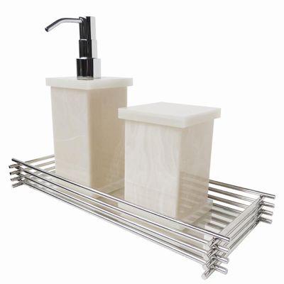 Bandeja de Vidro Espelhada Retangular Lavabo