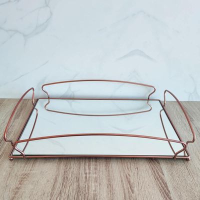 Bandeja Espelhada Retangular Grande 55x34cm