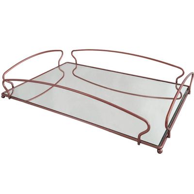 Bandeja Espelhada Retangular Grande 55x34cm