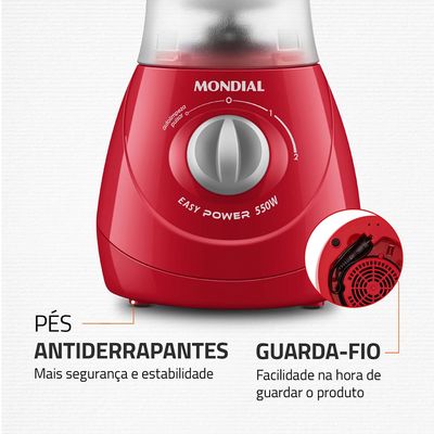 Liquidificador Mondial Easy Power L-550-R Vermelho - 127V UNICA