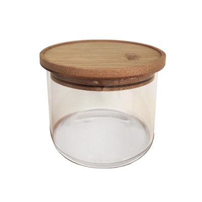 Pote para Mantimento Hermético de Vidro Cazza com Tampa Bambu 300ml UNICA