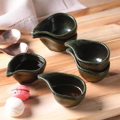Conjunto de Molheiras Oval Porto Brasil Orgânico Greenery 40ml - 6 Peças