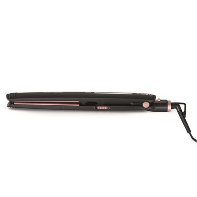 Chapinha | Prancha Mondial P-27 com Chapas de Cerâmica 220°C com Emissão de Íons Black Rose - Bivolt