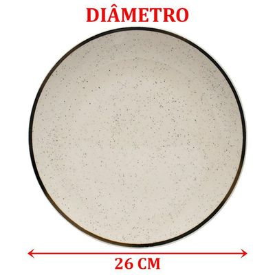 Kit Jogo Pratos Rasos Jantar 6 Pessoas 6 Peças Unni Brisa
