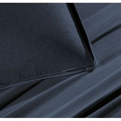 Jogo Cama King 4 Pcs Malha Fio Penteado Azul Altenburg