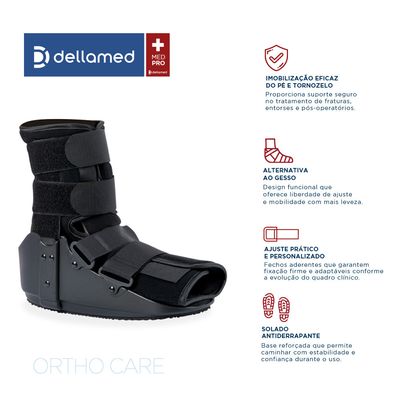 Bota Ortopédica Imobilizadora Curta em Alumínio Ortho Care Dellamed P
