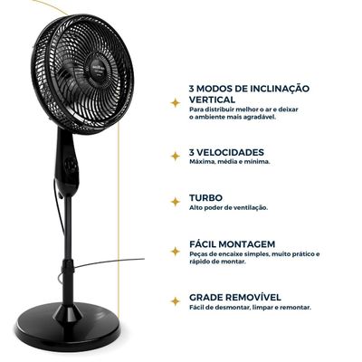 Ventilador de Coluna Britânia Maxx Force 6 Pás 75W BVC31A 127V