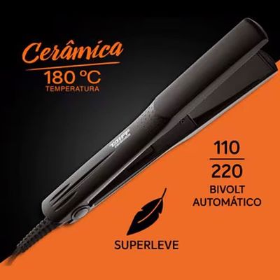 Chapinha | Prancha Taiff Clássica Cerâmica 180°C Preto - Bivolt
