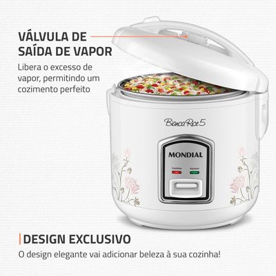 Panela Elétrica de Arroz Mondial Bianca Rice NPE-05 5 Xícaras - Branca Branco / 110
