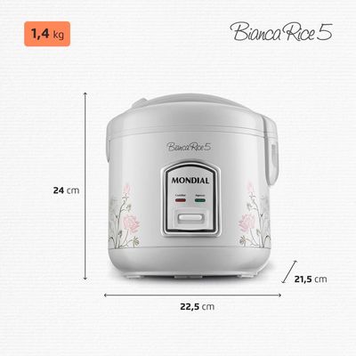 Panela Elétrica de Arroz Mondial Bianca Rice NPE-05 5 Xícaras - Branca Branco / 110