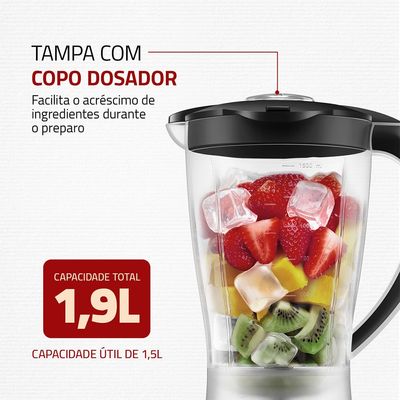 Liquidificador Easy Power Mondial Preto 550W L-550-BC 127V