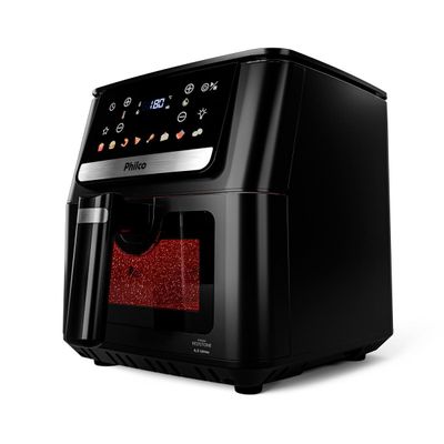 Air Fryer Philco 6,5L Visor Glass e Redstone 1700W PAF65A 220V