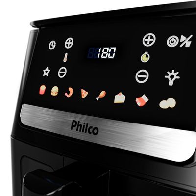 Air Fryer Philco 6,5L Visor Glass e Redstone 1700W PAF65A 220V