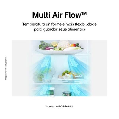 Geladeira LG Frost Free Inverse Conectividade Inteligente Inox Look - 451L Inox / 110