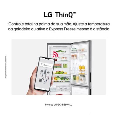Geladeira LG Frost Free Inverse Conectividade Inteligente Inox Look - 451L Inox / 110