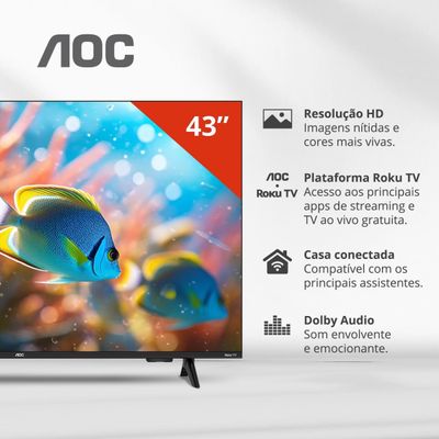 Smart TV 43 AOC 43S5155/78G Full HD LED Wi-Fi