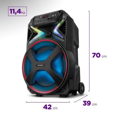 Caixa Amplificada Mondial CM-700 com Bluetooth, USB e Rádio FM - 700W