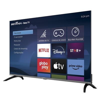 Smart TV 50 4K UHD Britânia B50CRA Roku TV HDR10 Dolby Audio Space Gray