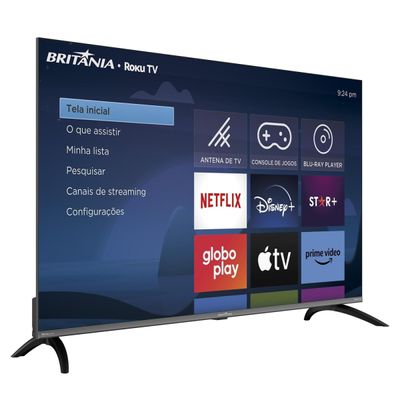 Smart TV 50 4K UHD Britânia B50CRA Roku TV HDR10 Dolby Audio Space Gray