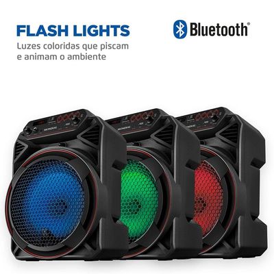 Caixa Amplificada Mondial CM-150 com Bluetooth, USB, Rádio FM e Função TWS - 150W