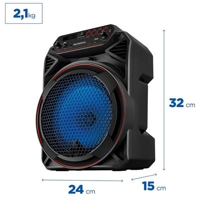 Caixa Amplificada Mondial CM-150 com Bluetooth, USB, Rádio FM e Função TWS - 150W