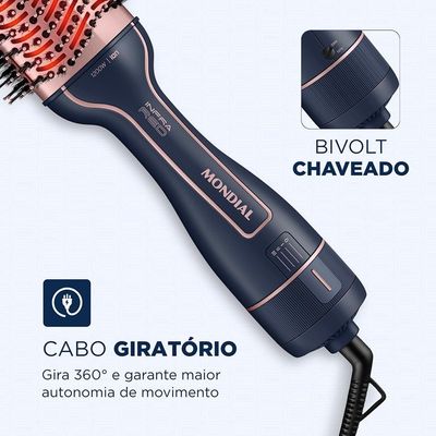 Escova Secadora Mondial Infrared ES-01 1200W Azul/Rose - Bivolt