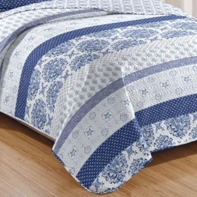 Kit Cobre Leito Colcha Daily King 3 Peças Dupla Face Estampado - Patchwork 45 - 100% Poliéster