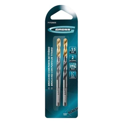 Broca Aço Rápido 5,5mm 2pcs Profissional Gross