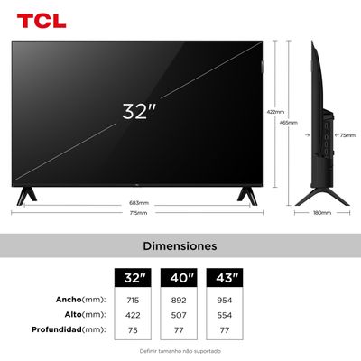 Smart TV 32 FHD TCL 32S5K QLED Dolby Audio Google TV