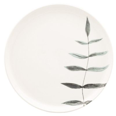 Aparelho de Jantar Oxford Samambaia 20 Peças Cerâmica Esmaltada Verde e Off White