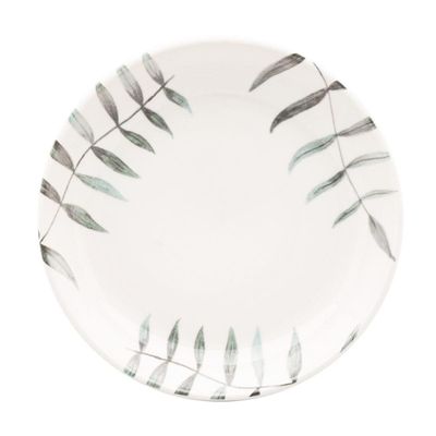 Aparelho de Jantar Oxford Samambaia 20 Peças Cerâmica Esmaltada Verde e Off White