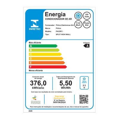 Ar-Condicionado Philco Split Inverter 9000BTUs Frio PAC9FC 220V