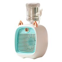 Mini Climatizador de Ar USB Recarregável Portátil Silencioso com 3 Velocidades | Ventilador de Mesa Cor:Azul