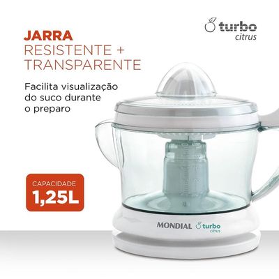 Espremedor de Frutas Mondial Turbo Citrus E-01 - Branco branco / 220