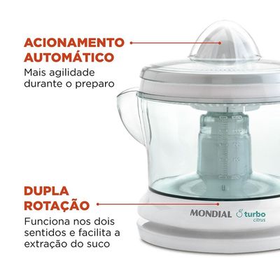 Espremedor de Frutas Mondial Turbo Citrus E-01 - Branco branco / 220